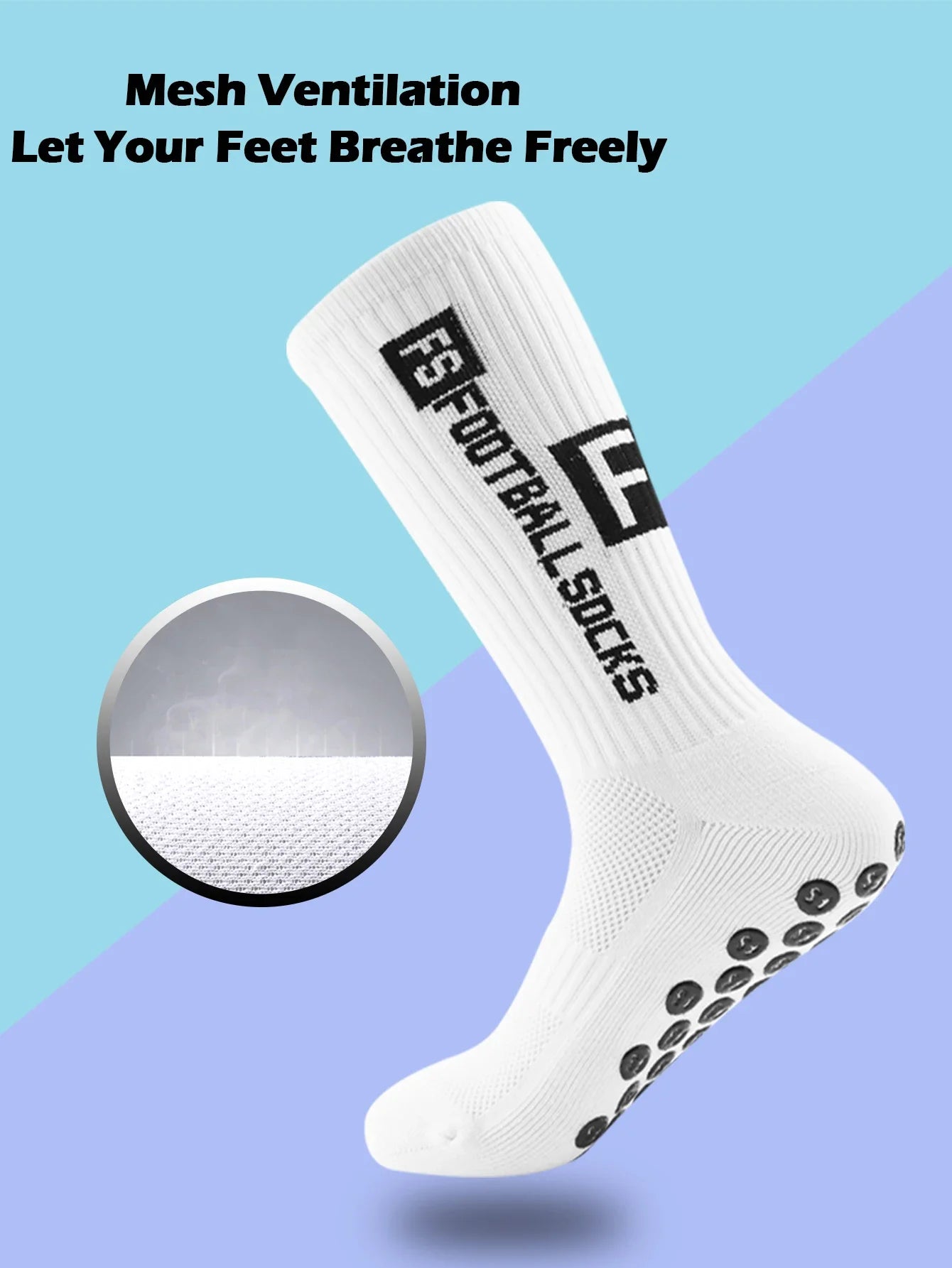 4 Pairs Men's Soccer Socks with Grip, Non Slip