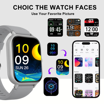 Wireless call information reminder silicone strap smart watch, unisex sports watch