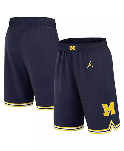 Jordan | Men's Navy Michigan Wolverines Road Replica Performance Basketball Shorts