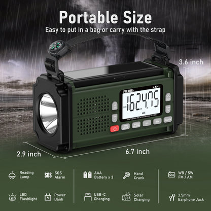 PRUNUS 924 10000mAh Hand Crank Radio