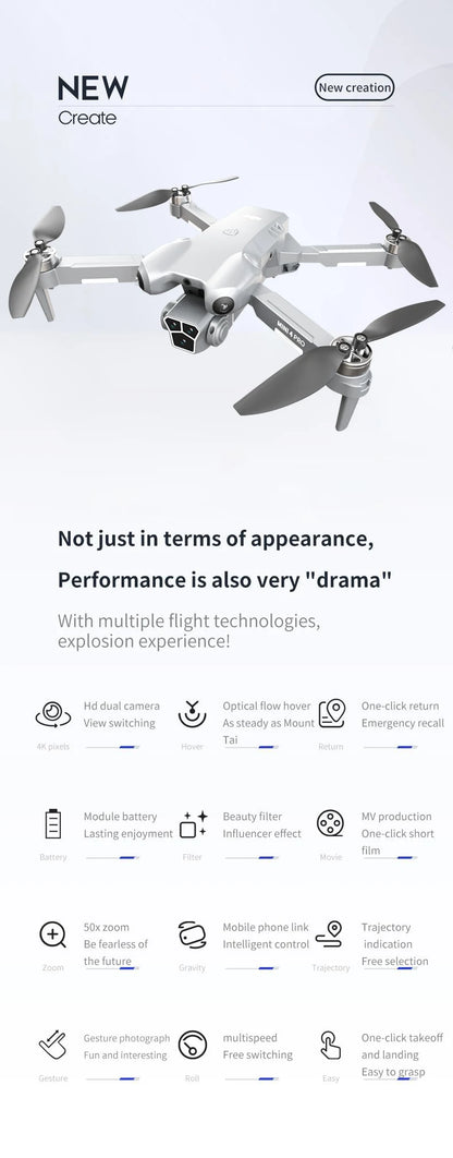 H10 drone, 8K camera intelligent obstacle avoidance,