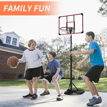 7.5ft - 9.2ft with 32 Inch Backboard Portable Basketball Hoop System
