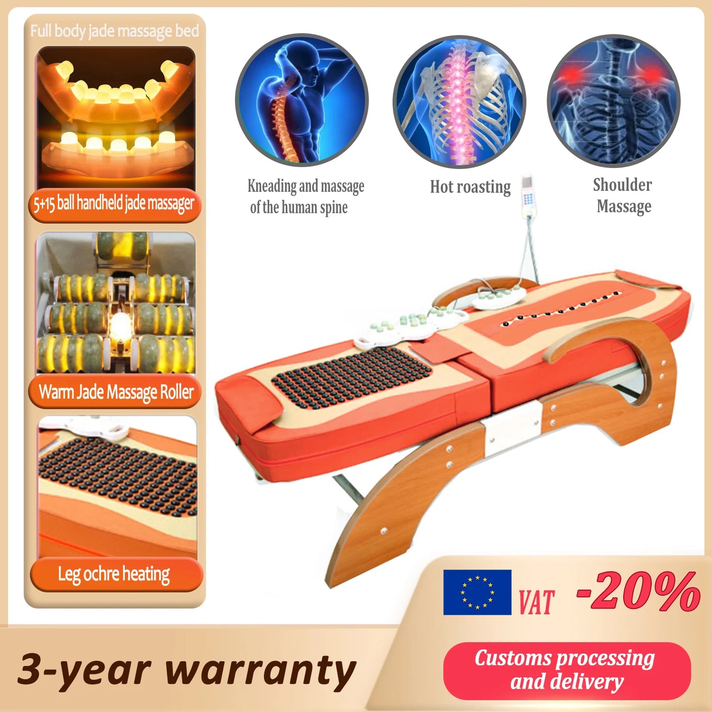 Jade Massage Bed Best Warm LCD