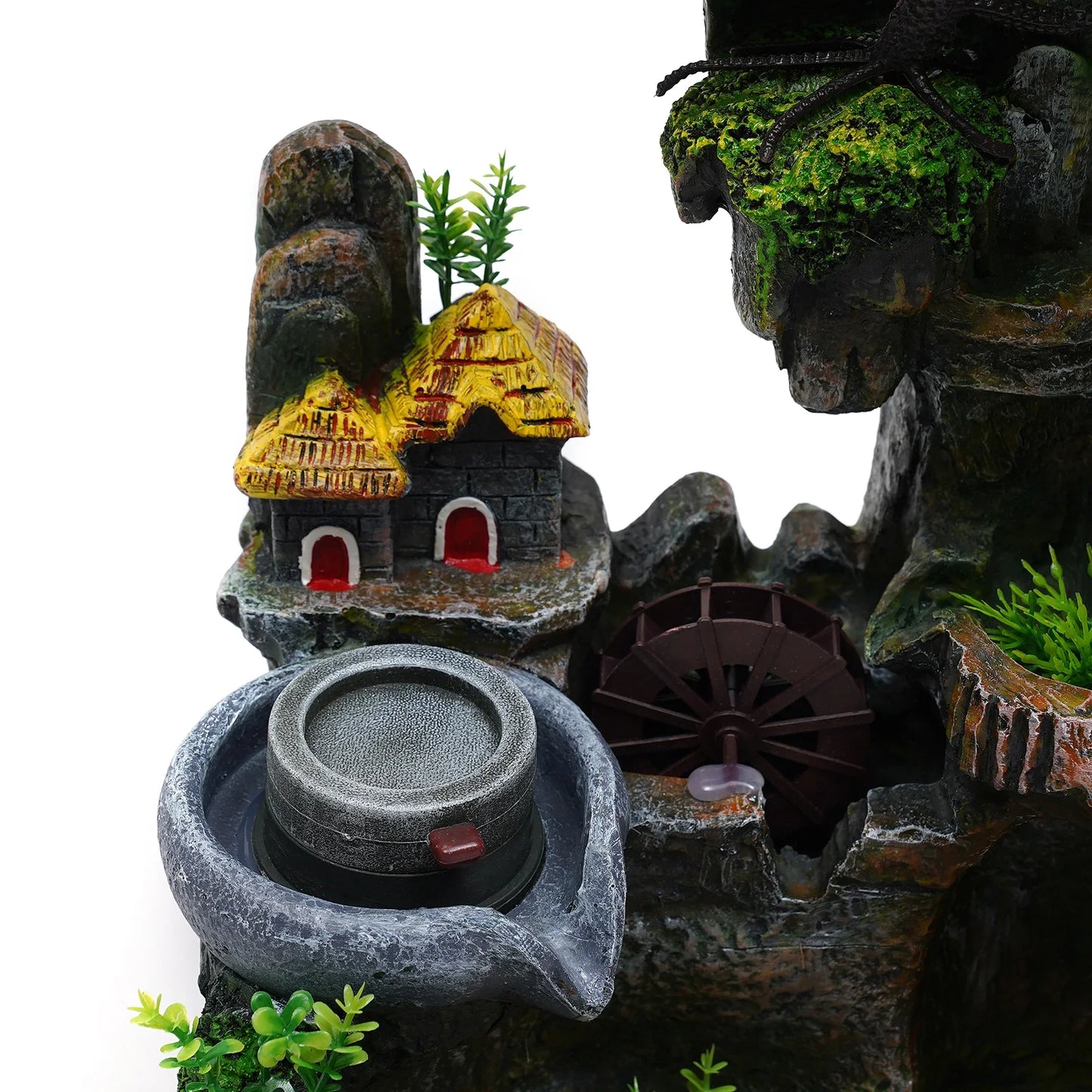 Tabletop Fountain with LED Light Natural Landscape Design