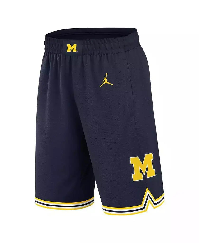 Jordan | Men's Navy Michigan Wolverines Road Replica Performance Basketball Shorts