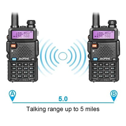 4Pcs Baofeng UV-5R 5W Tri-Power Walkie Talkie