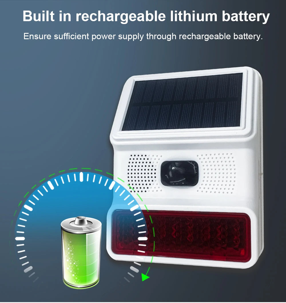 Outdoor Solar Sound And Light Alarm