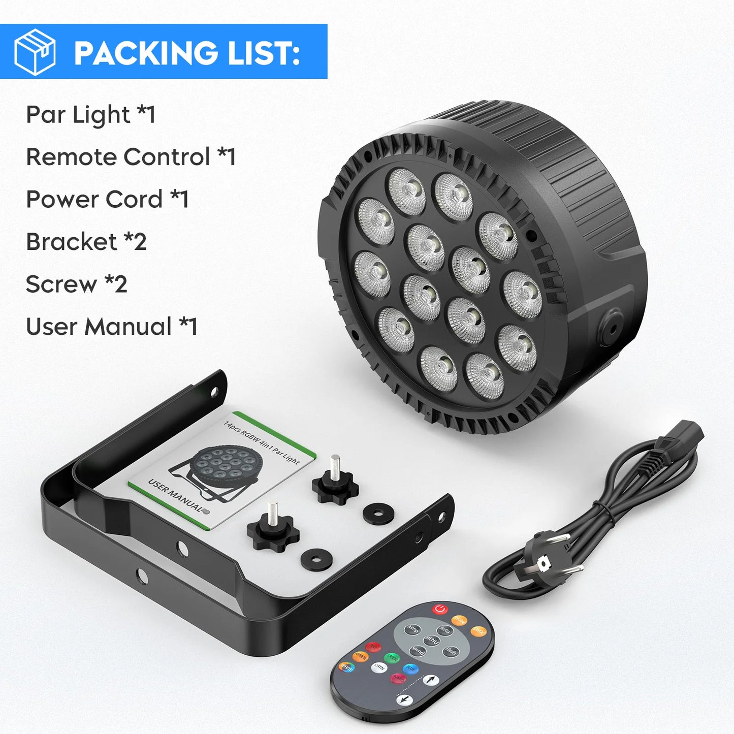 U'King 4PCS 80W Par 14 LED Disco Bar Stage Light