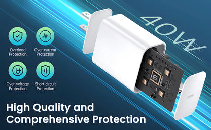 40W Fast Charger  Data Cable Phone Charger Set Accessories