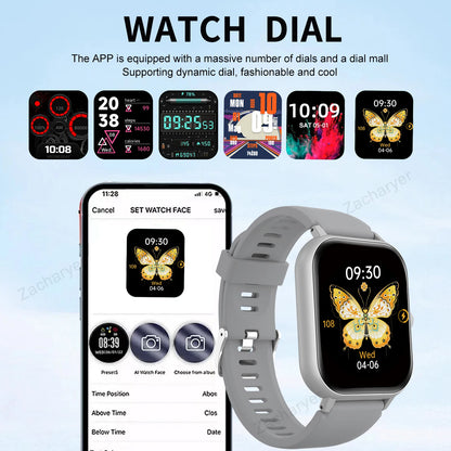 Wireless call information reminder silicone strap smart watch, unisex sports watch