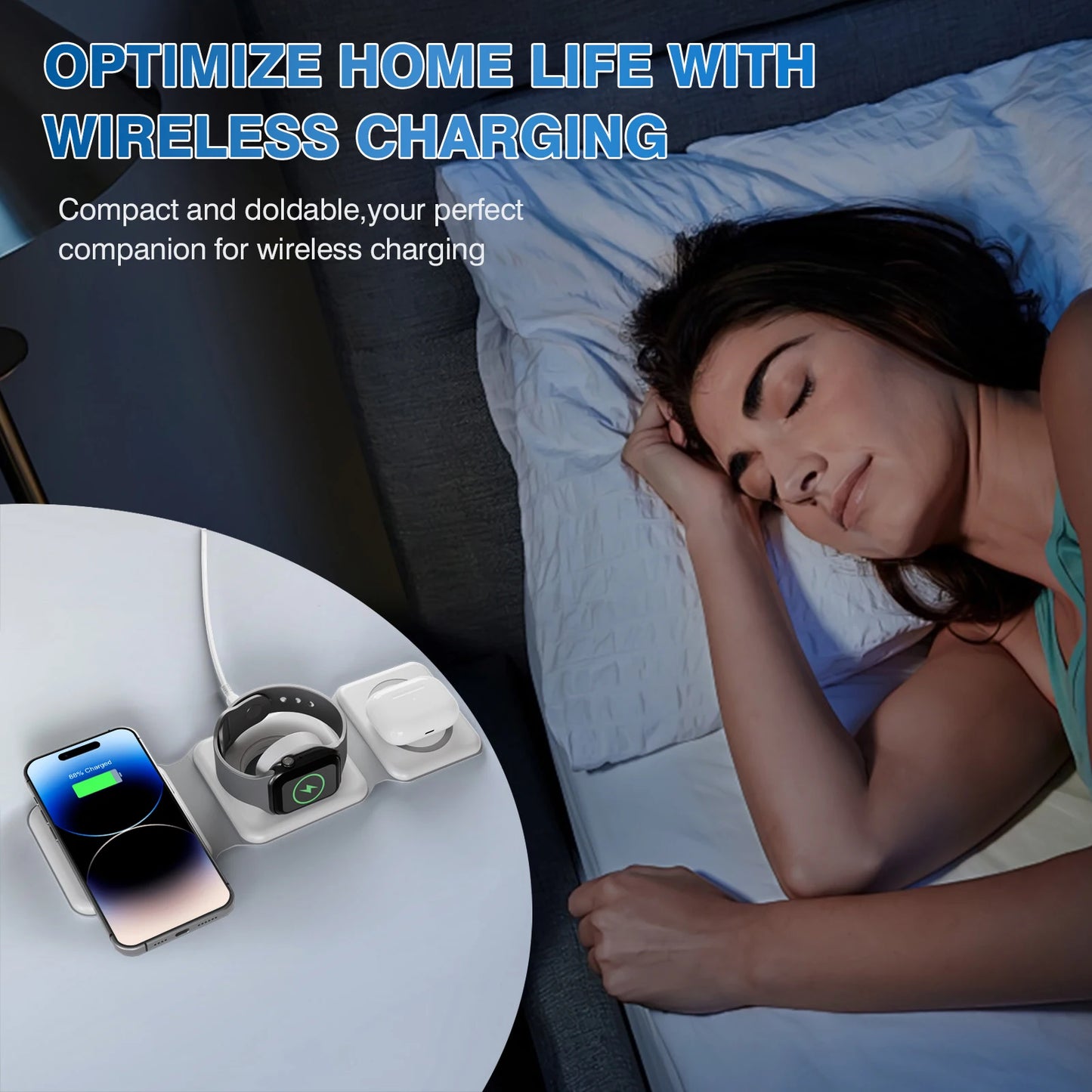 Magnetic Wireless Charger 3 In 1  Flexible Fast Charging