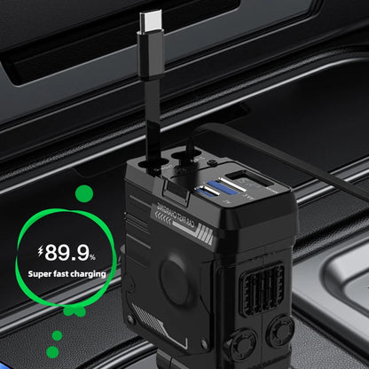Retractable 4 in 1 Fast Charging Car Charging