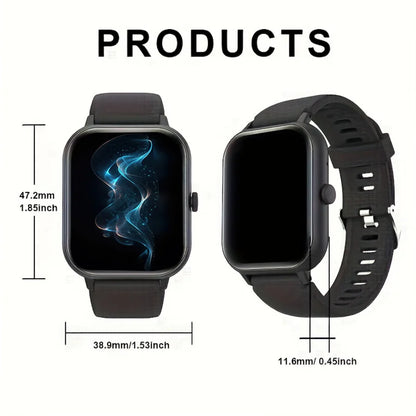 Wireless call information reminder silicone strap smart watch, unisex sports watch