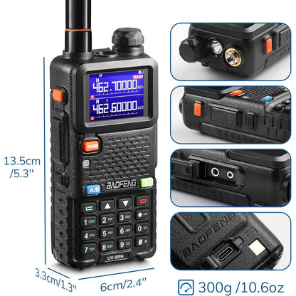 4Pcs Baofeng UV-5R 5W Tri-Power Walkie Talkie