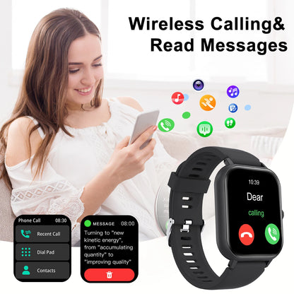 Wireless call information reminder silicone strap smart watch, unisex sports watch