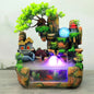 Tabletop Fountain with LED Light Natural Landscape Design