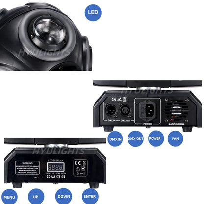 LED Moving Head 8x15W RGBW 4in1 With Halo RGB 3