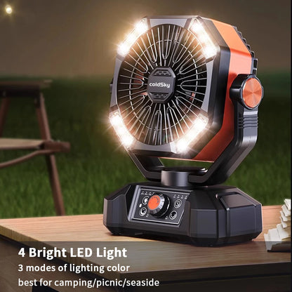 Camping Fan with 4 LED Lantern
